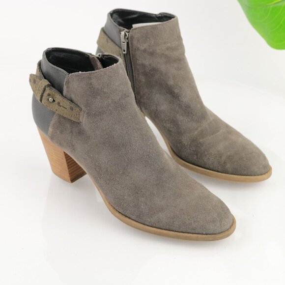 Dolce Vita Womens Sierra Boot Size 10 Gray Suede Block Heel Bootie Boho Chic - Picture 11 of 12